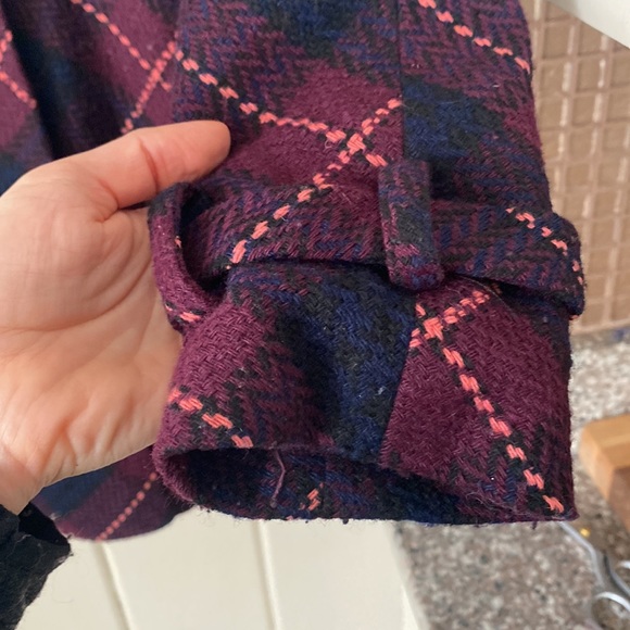 Gorgeous Free People woolen plaid pea coat - Picture 7 of 8